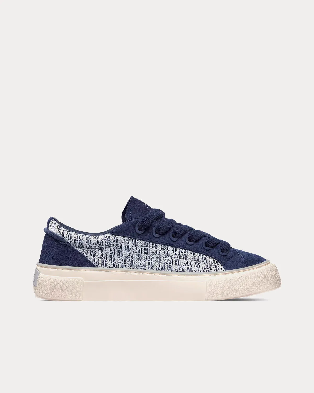 B33 Navy Blue Dior Oblique Jacquard and Suede Low Top Sneakers