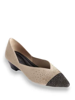 Basic Crystal Cap-Toe Platform Wedges