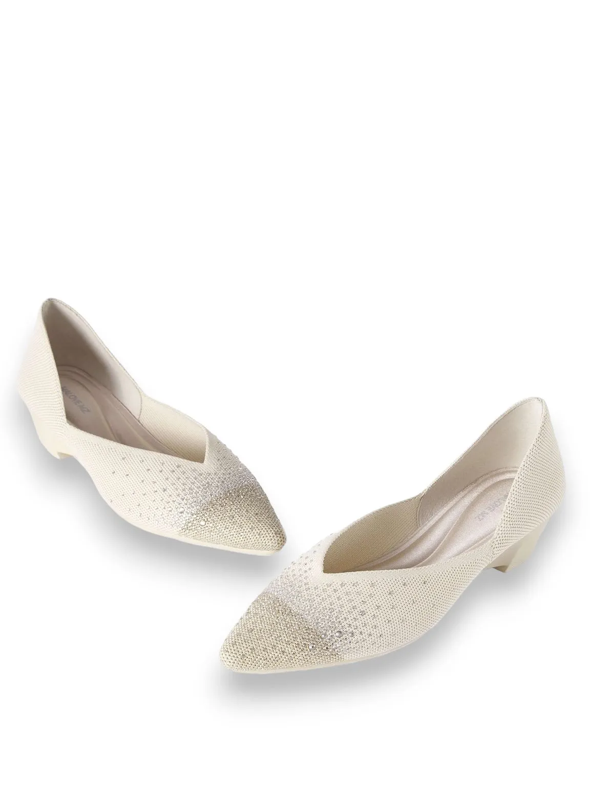 Basic Crystal Cap-Toe Platform Wedges
