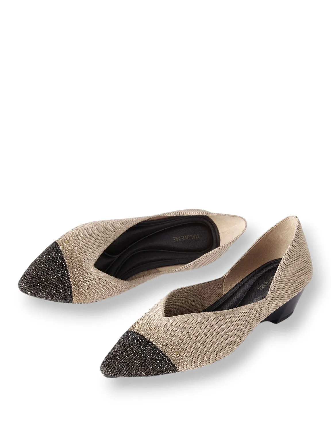 Basic Crystal Cap-Toe Platform Wedges