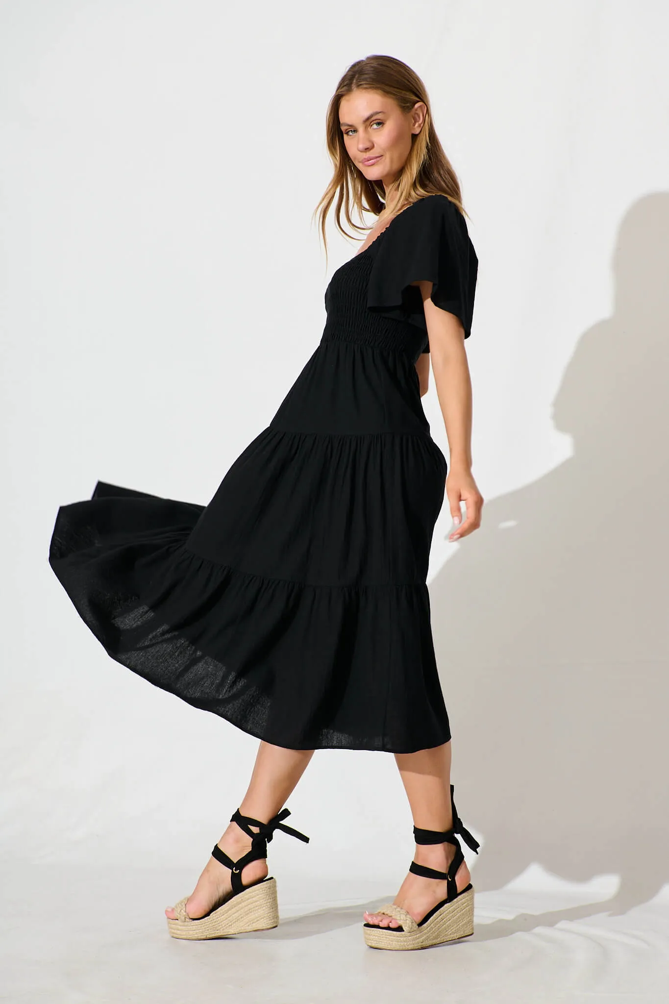 Black Midi Dress by Akino