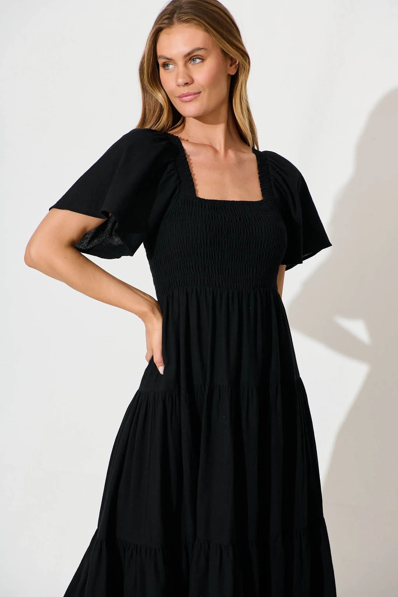 Black Midi Dress by Akino