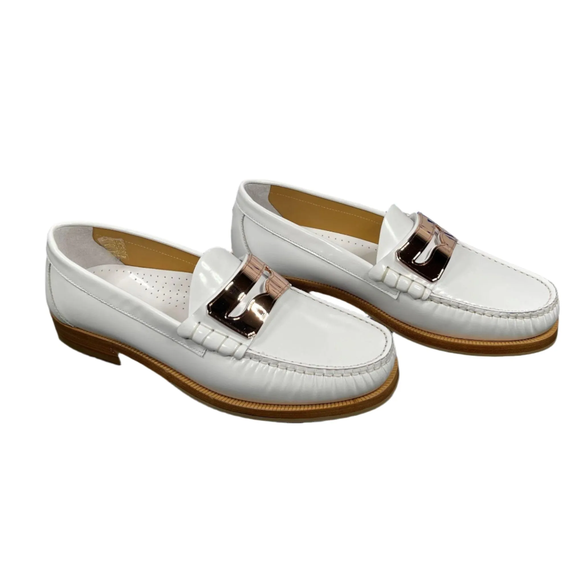 Buscemi Mens Town Loafer  Off White Leather Loafers