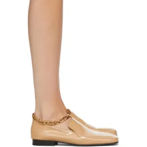 BY FAR Beige Patent Leather Nick Loafers