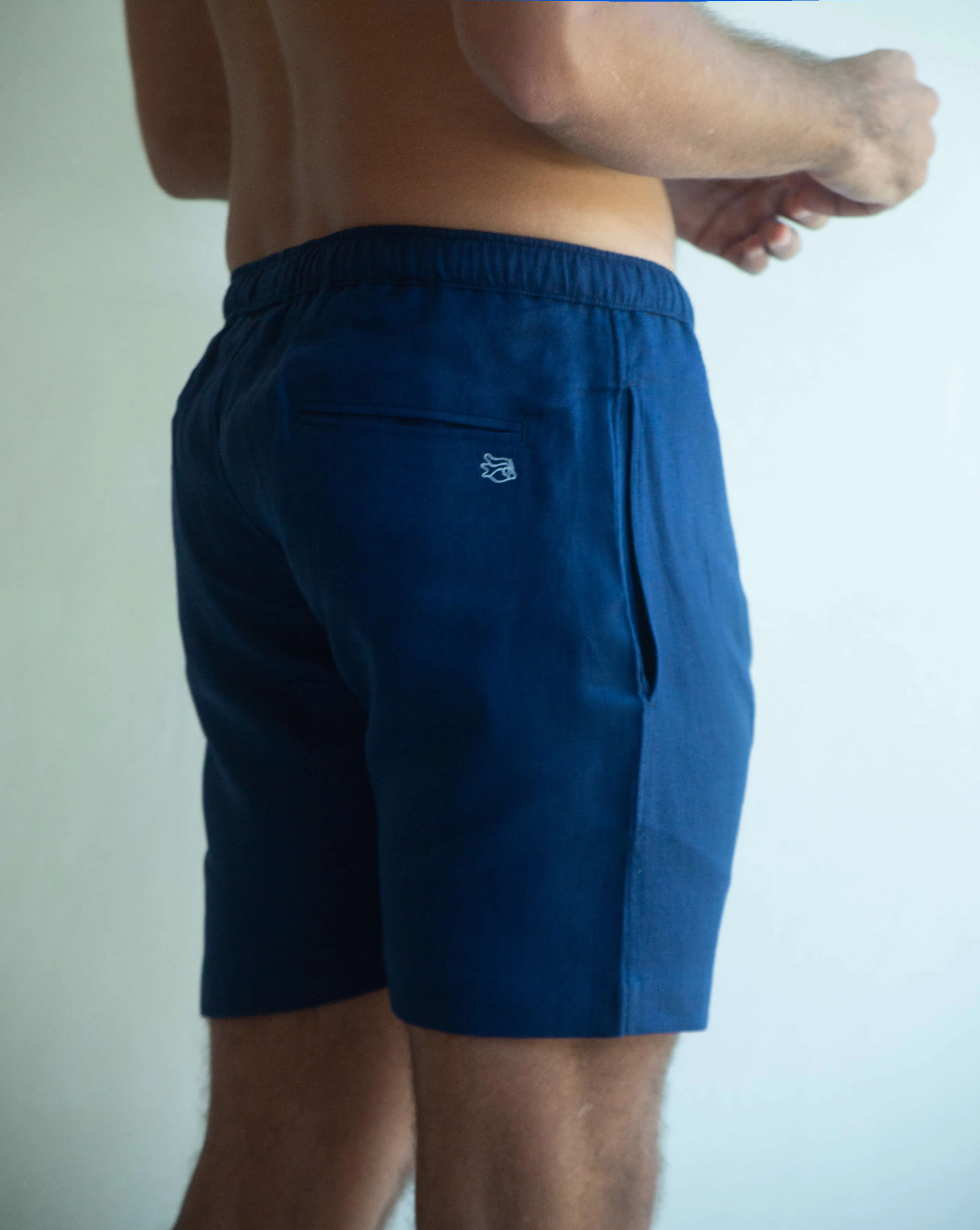 CAPRI Linen Bermudas - Navy Blue