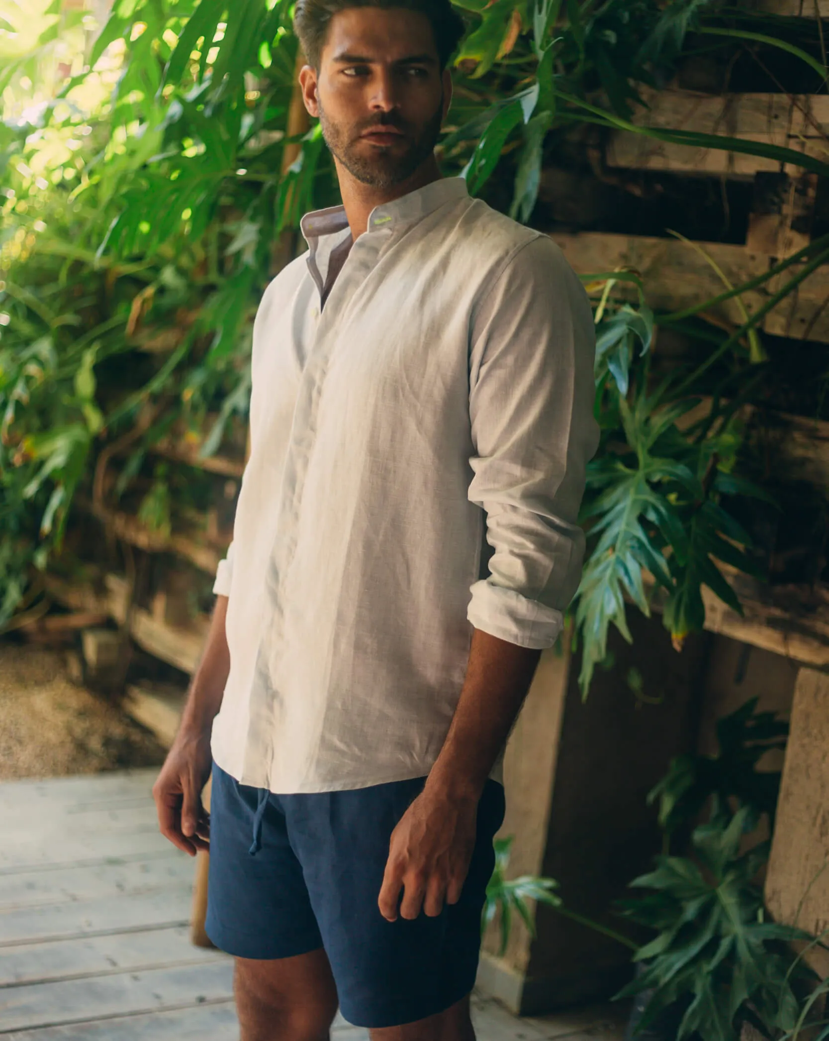 CAPRI Linen Bermudas - Navy Blue