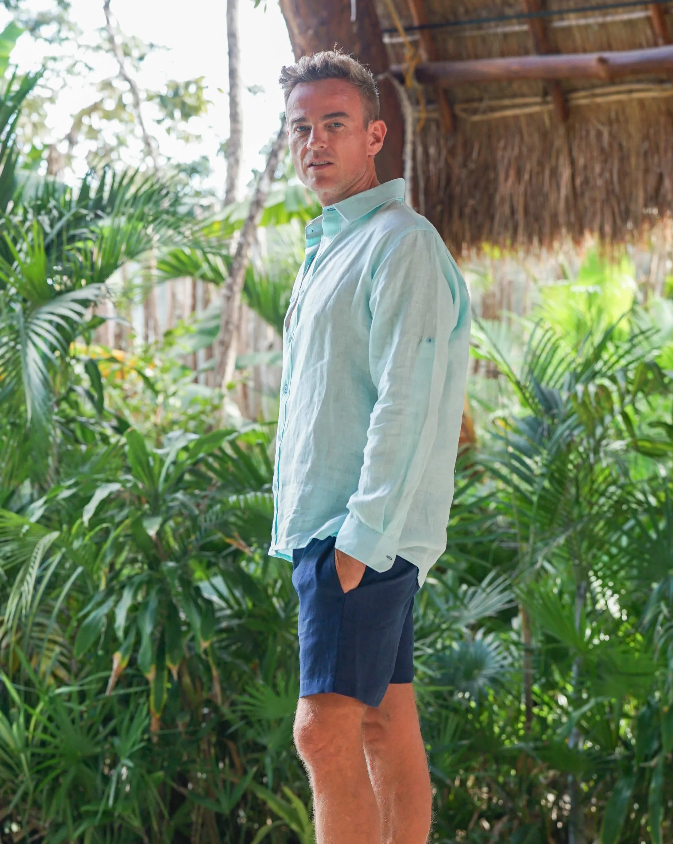 CAPRI Linen Bermudas - Navy Blue