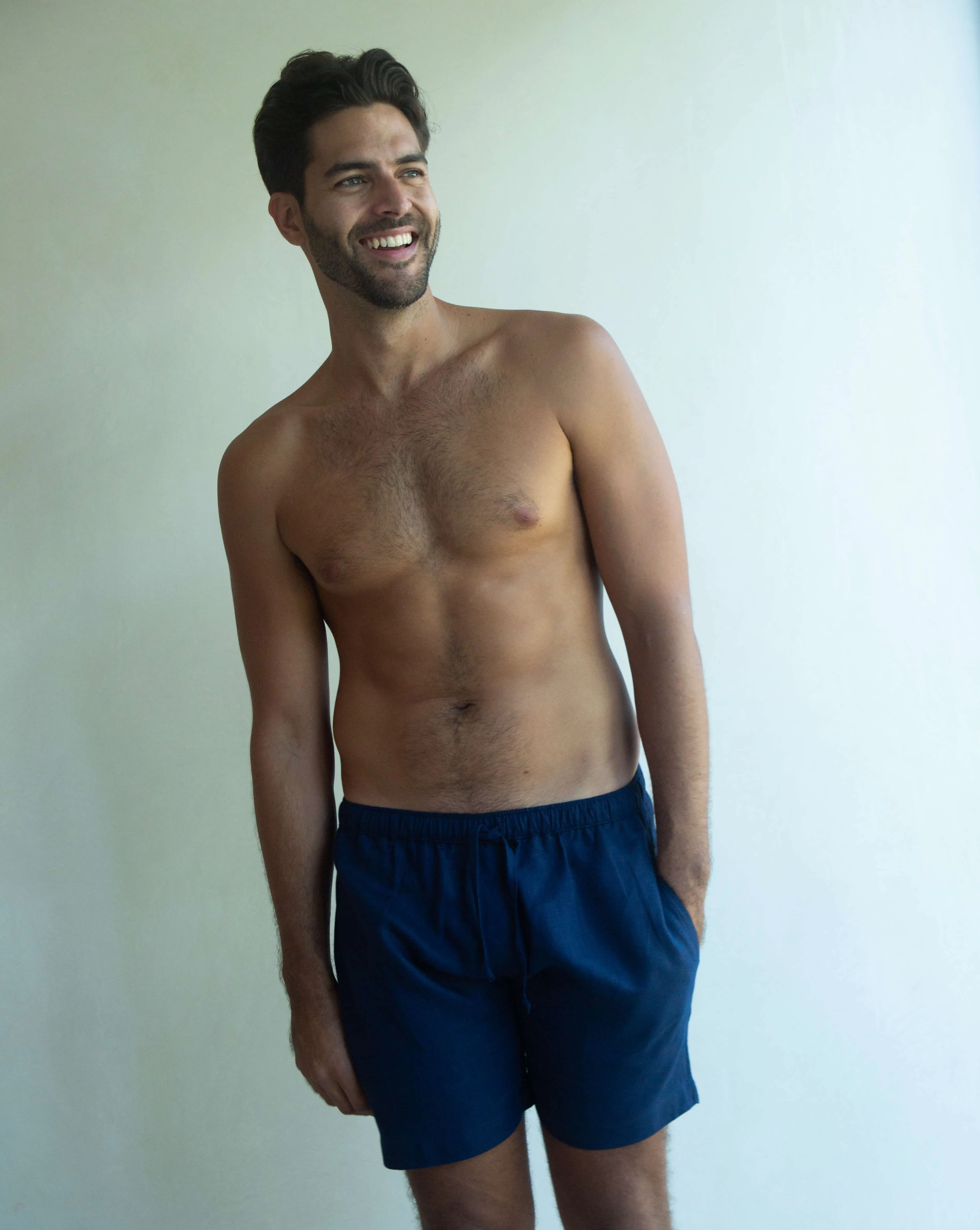 CAPRI Linen Bermudas - Navy Blue