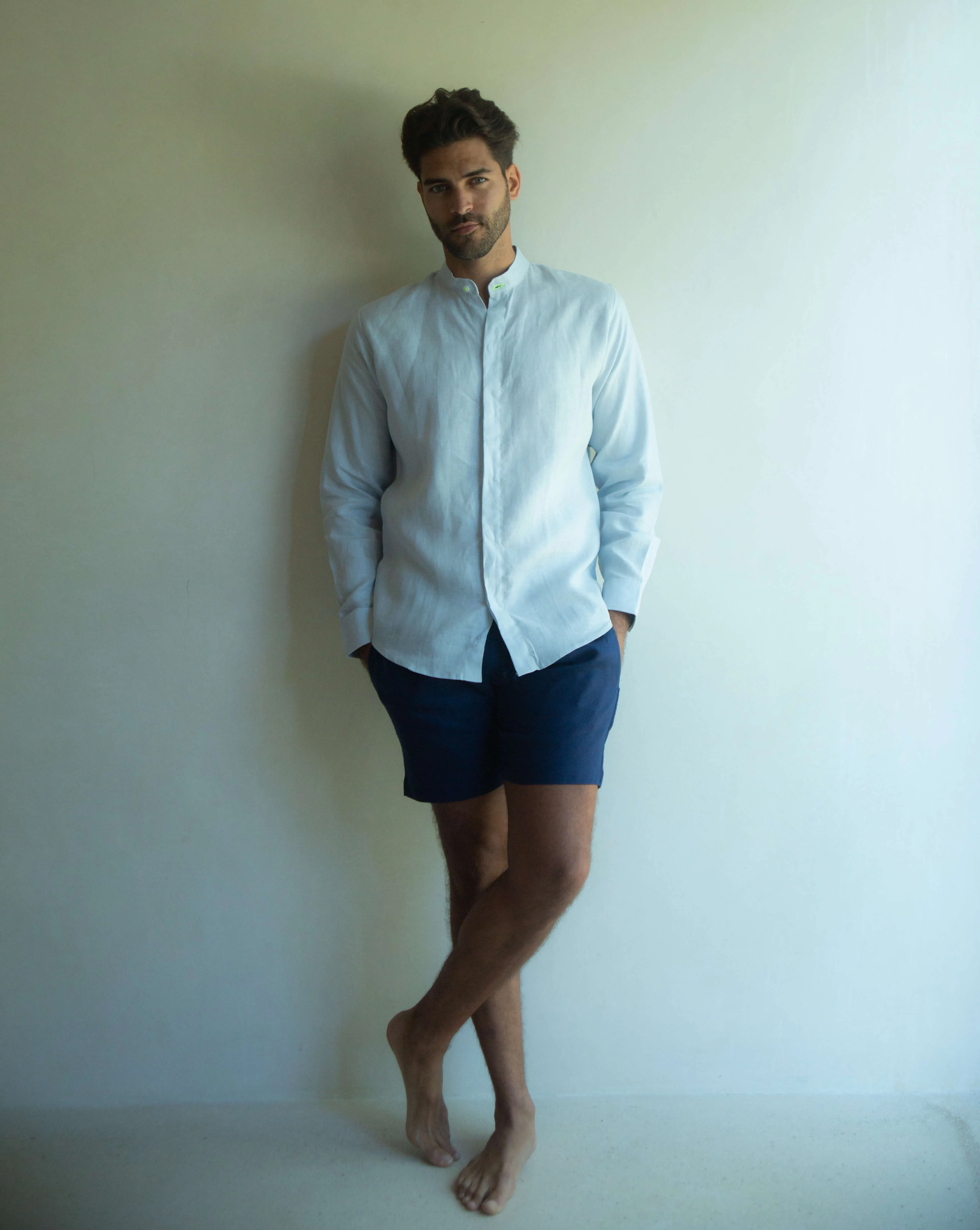 CAPRI Linen Bermudas - Navy Blue