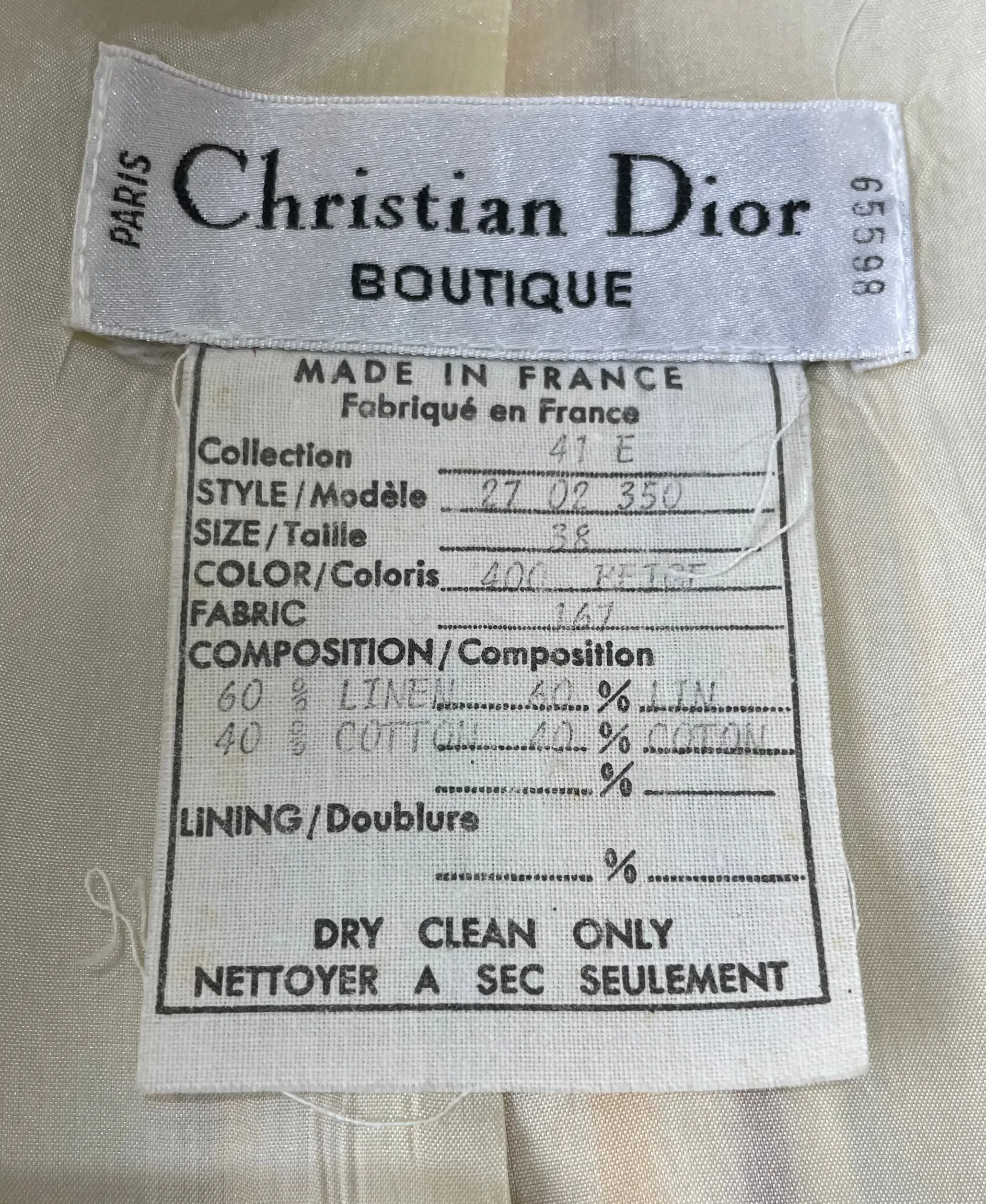 Christian Dior Boutique 1990's Yellow & Red Striped Cropped Blazer Jacket