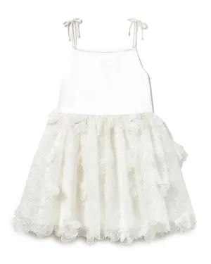 Embellished Tulle Dress - White