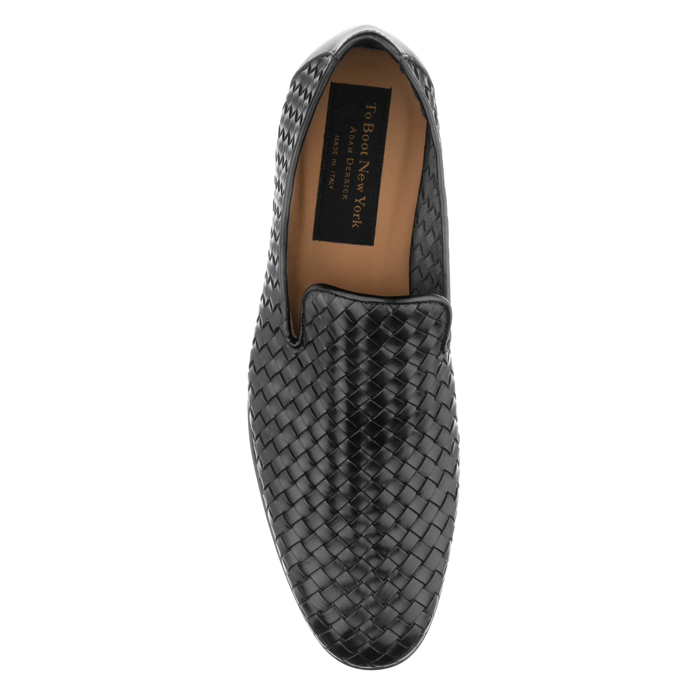 Foley Black Hand Woven Intrecciato Slip On
