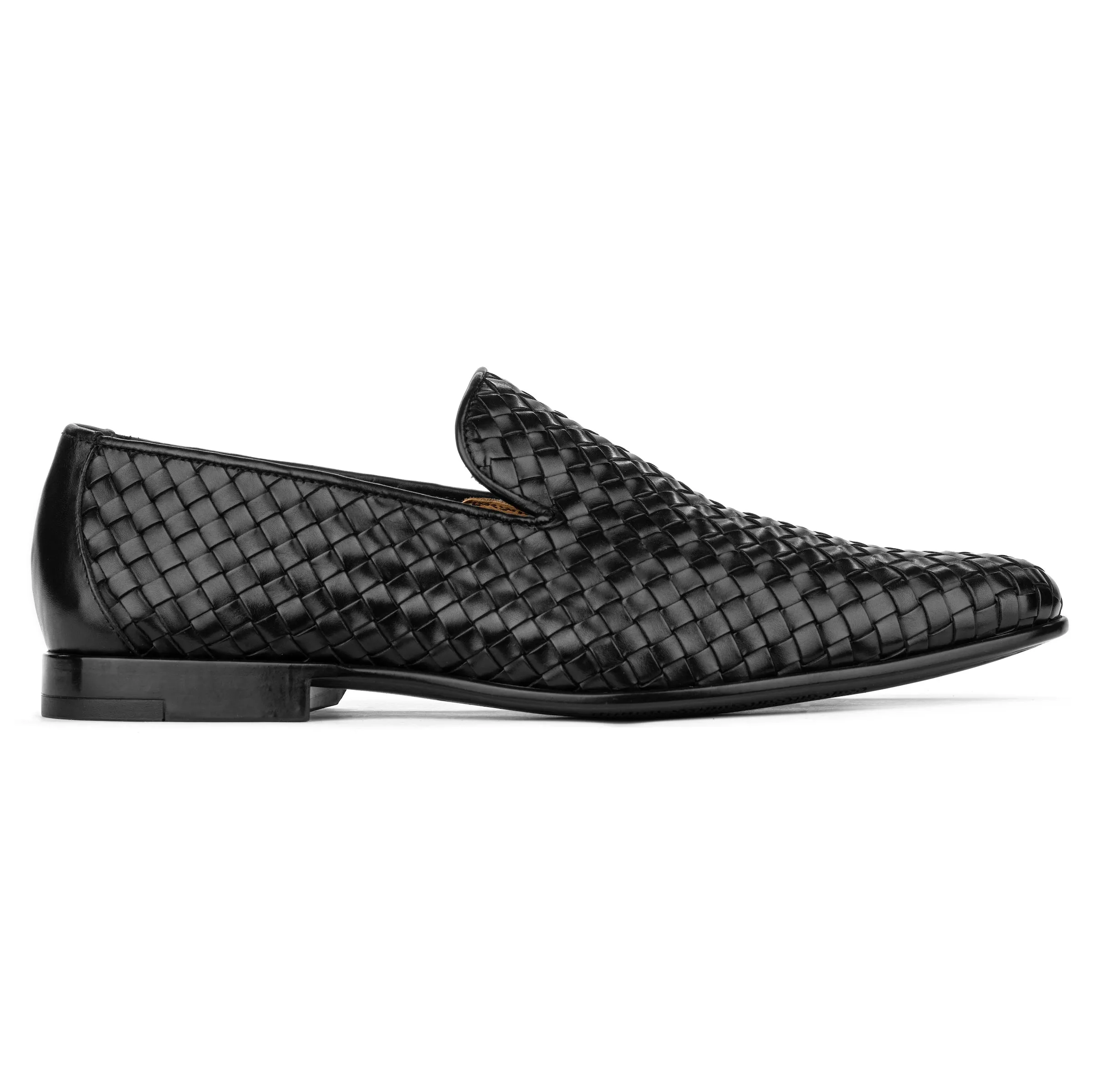 Foley Black Hand Woven Intrecciato Slip On