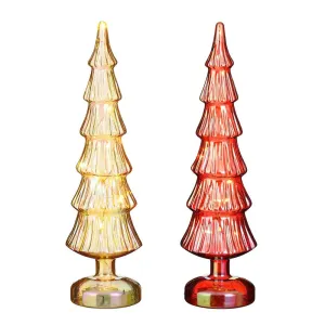 LED Christmas Tree 30cm | 2 Assorted Designs Red or Gold