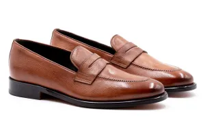 Martin Dingman - Napoli Italian Calf Leather Penny Loafers - Biscotti