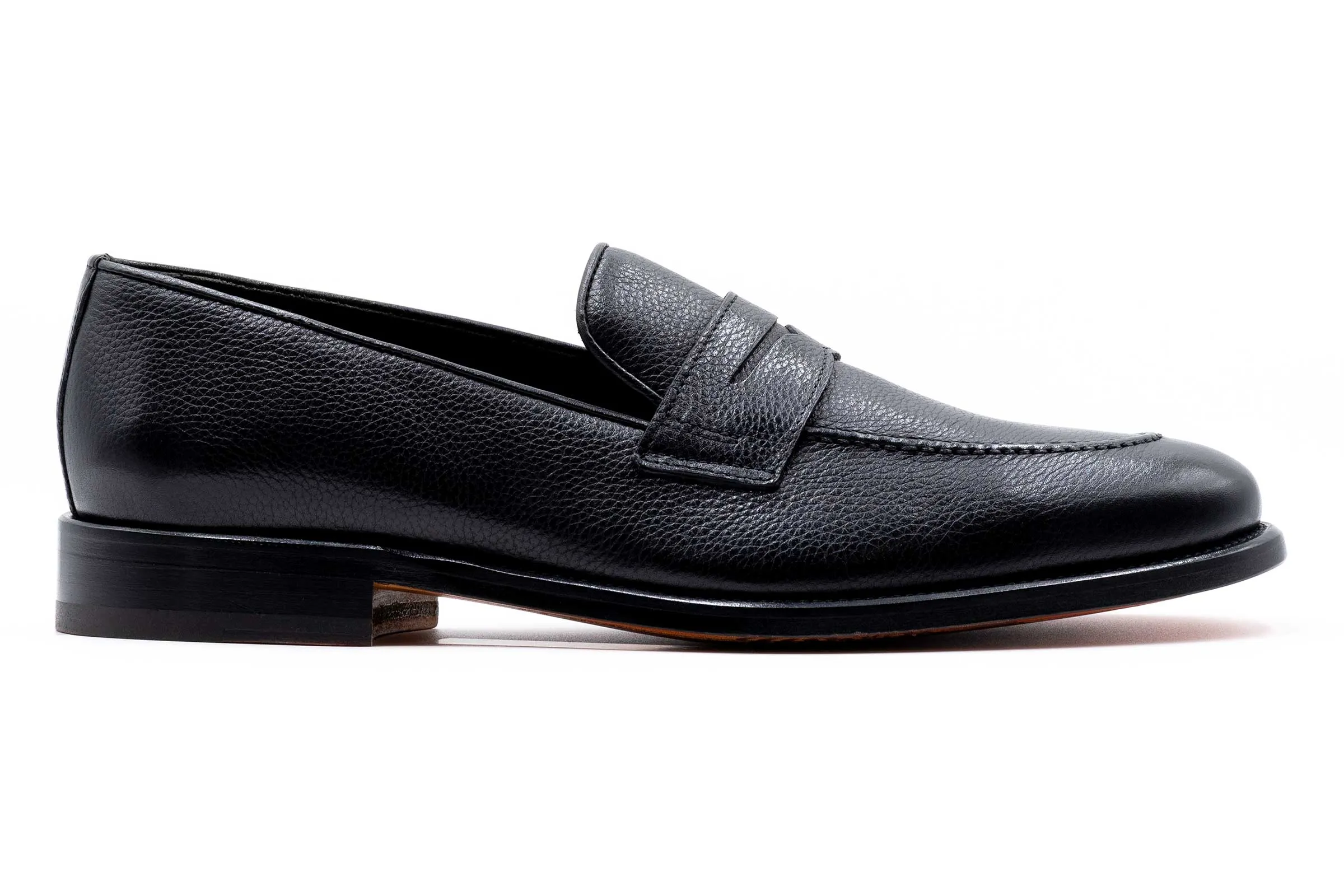 Martin Dingman - Napoli Italian Calf Leather Penny Loafers - Nero