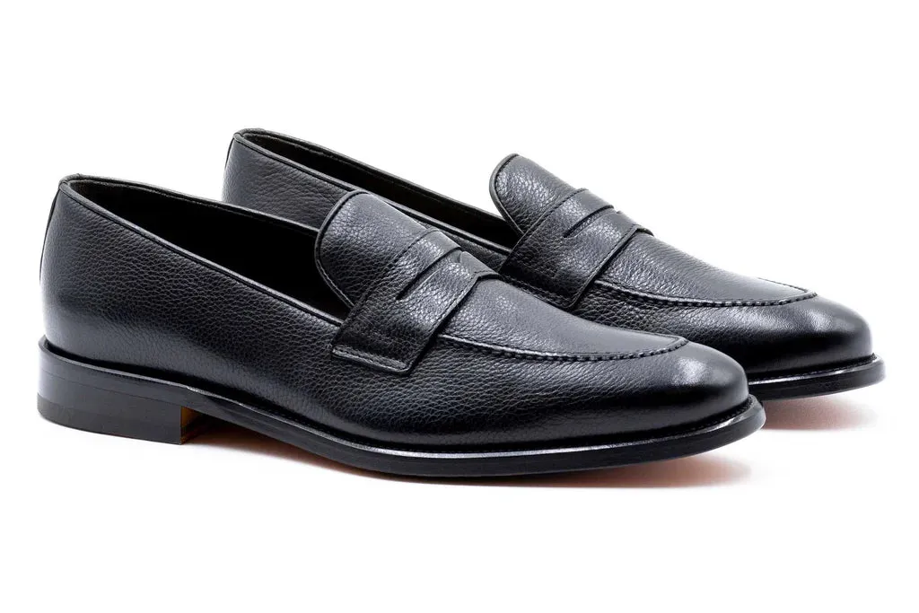 Martin Dingman - Napoli Italian Calf Leather Penny Loafers - Nero