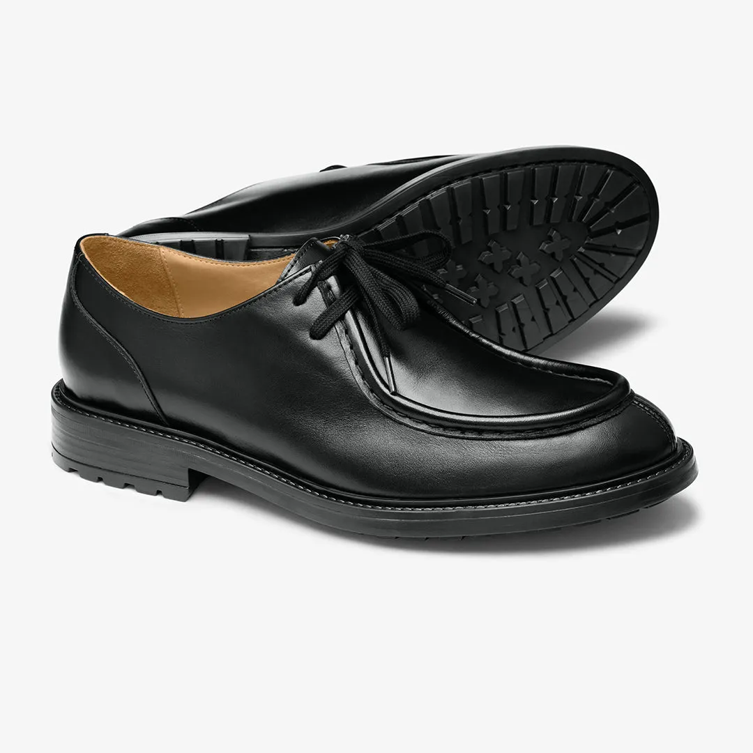 Men's Black Smooth Calf Leather Tuscan Derby Boot From Del Toro Shoes