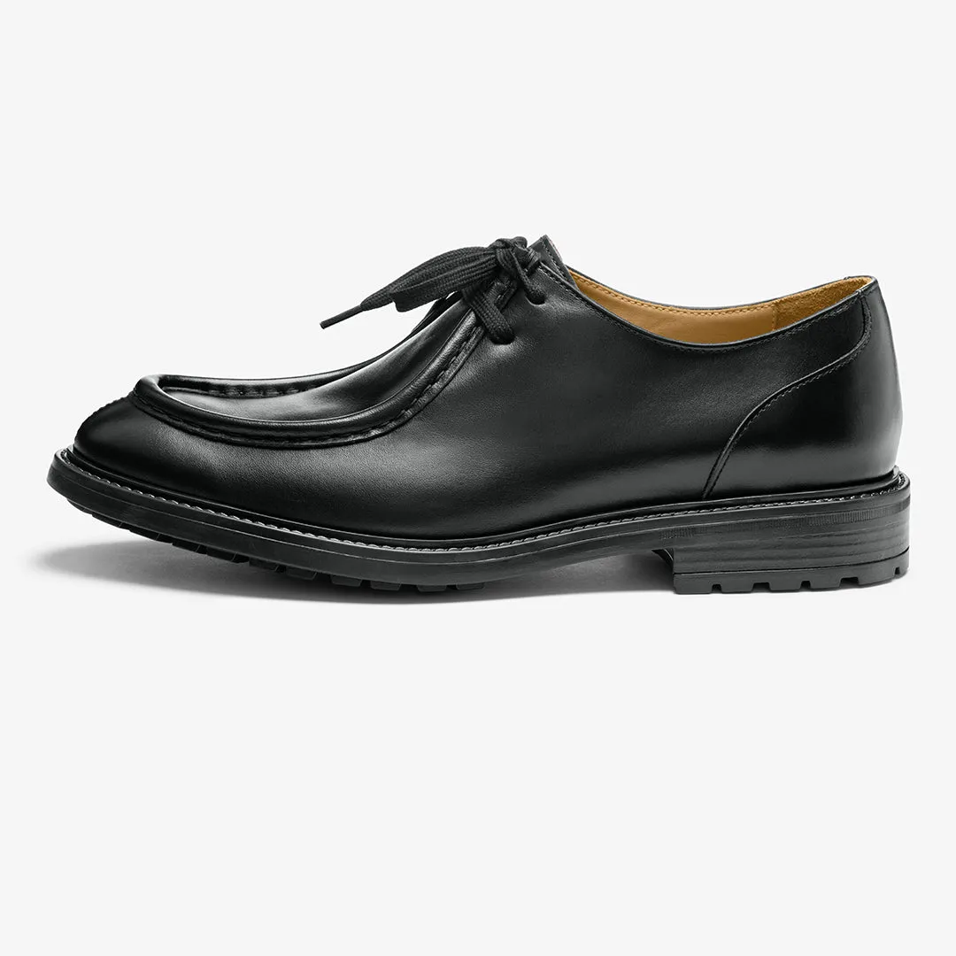 Men's Black Smooth Calf Leather Tuscan Derby Boot From Del Toro Shoes