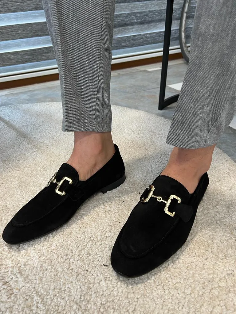Morrison Special Designed Genuine Suede Black Leather Loafer