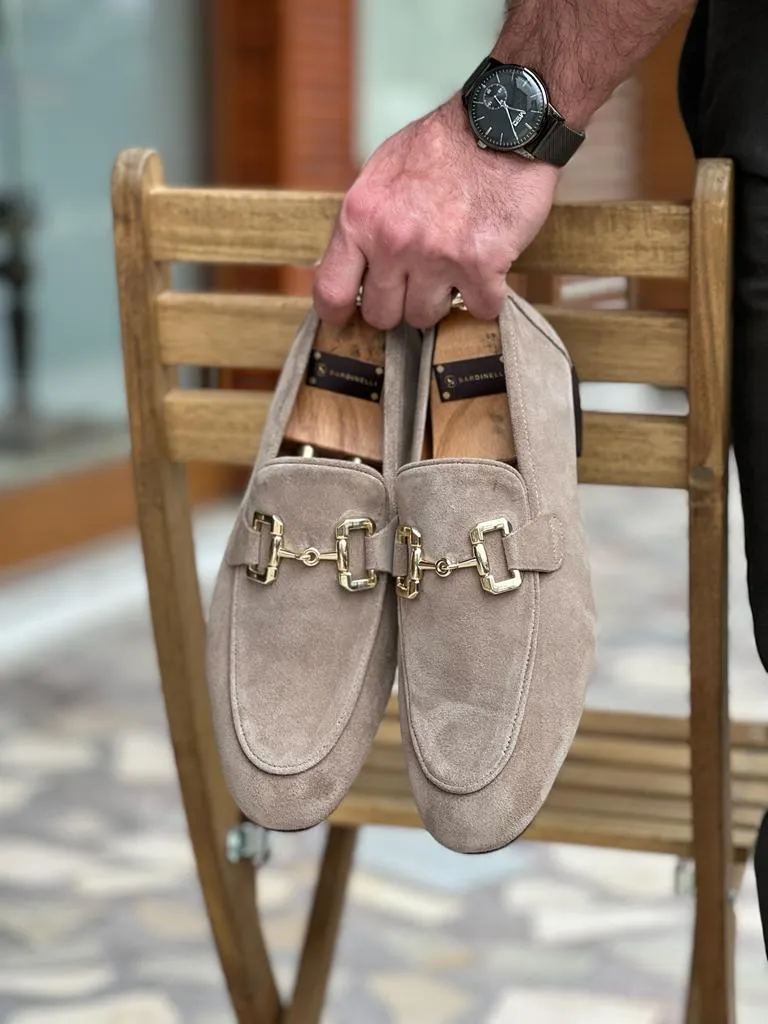Morrison Special Designed Suede Beige Leather Loafers