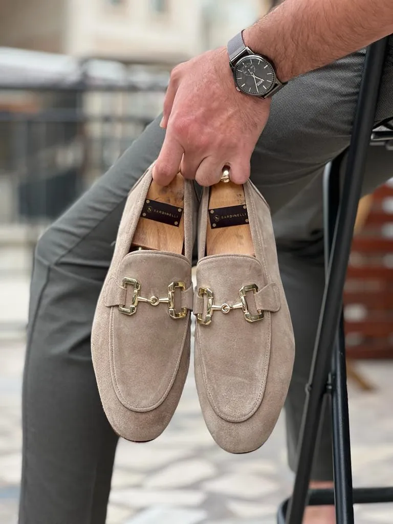 Morrison Special Designed Suede Beige Leather Loafers