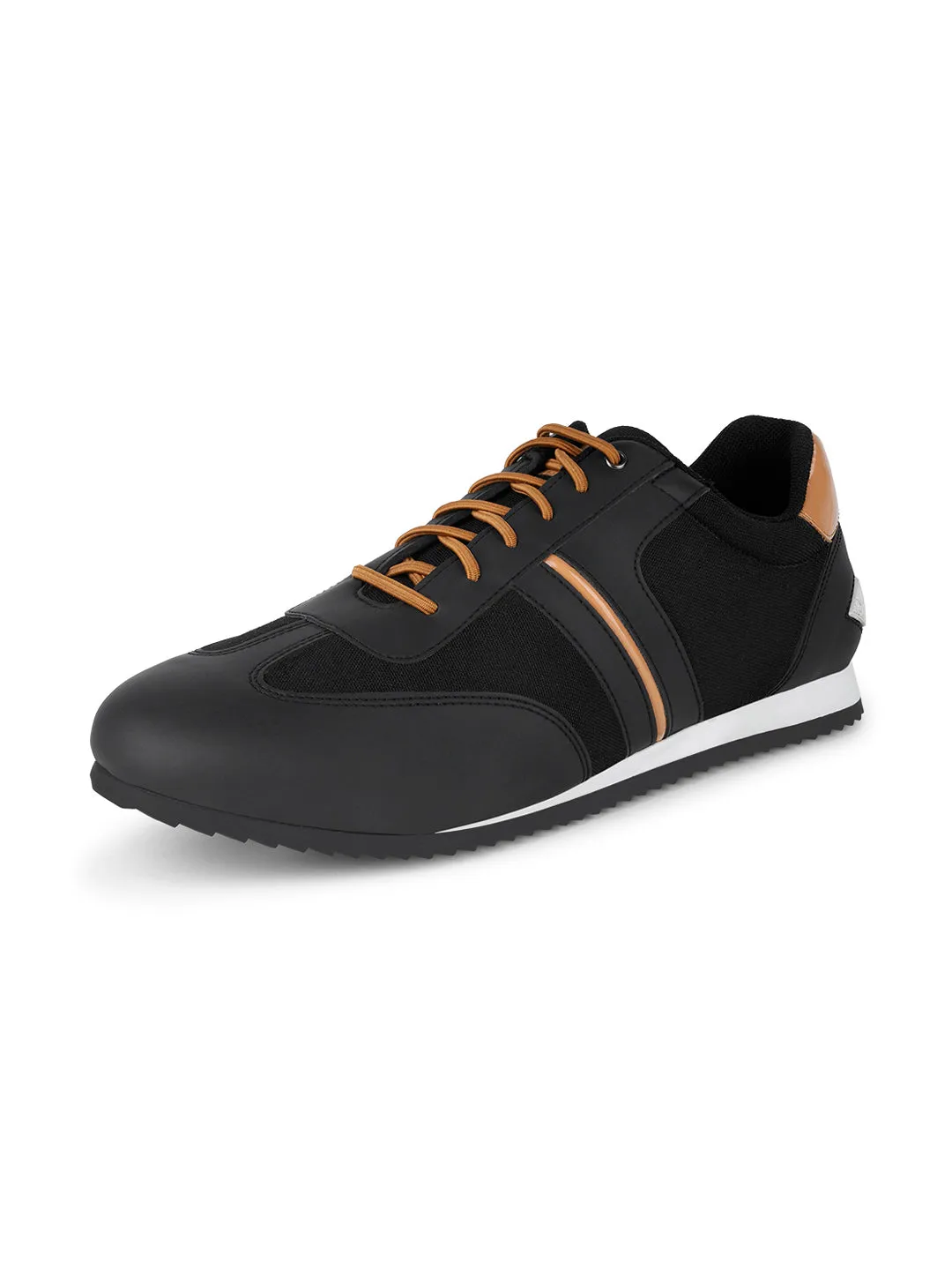 Mustered and Black Sneakers For Men