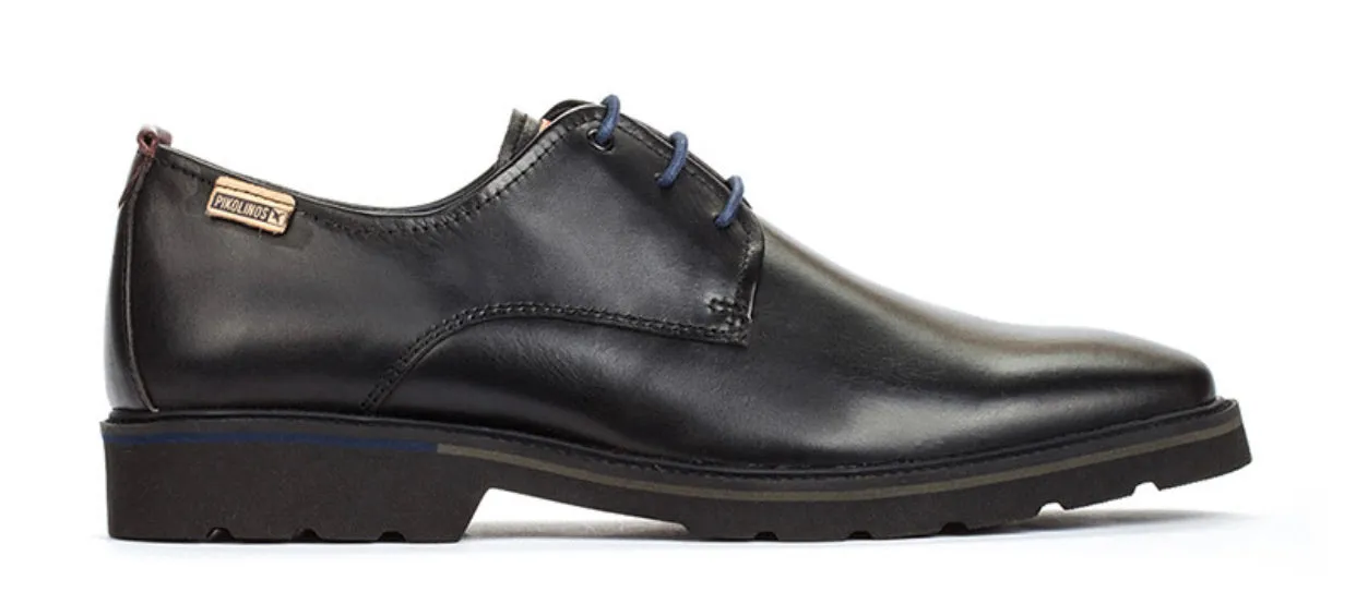 Pikolinos M9M-4201C1 Black Mens 3 Eyelet Lace Up Made In Spain