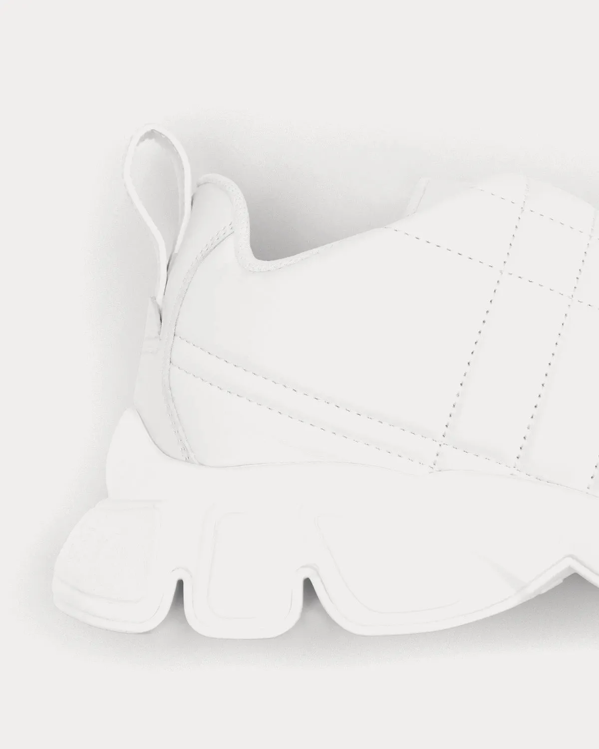 Quilted Leather Classic White Low Top Sneakers
