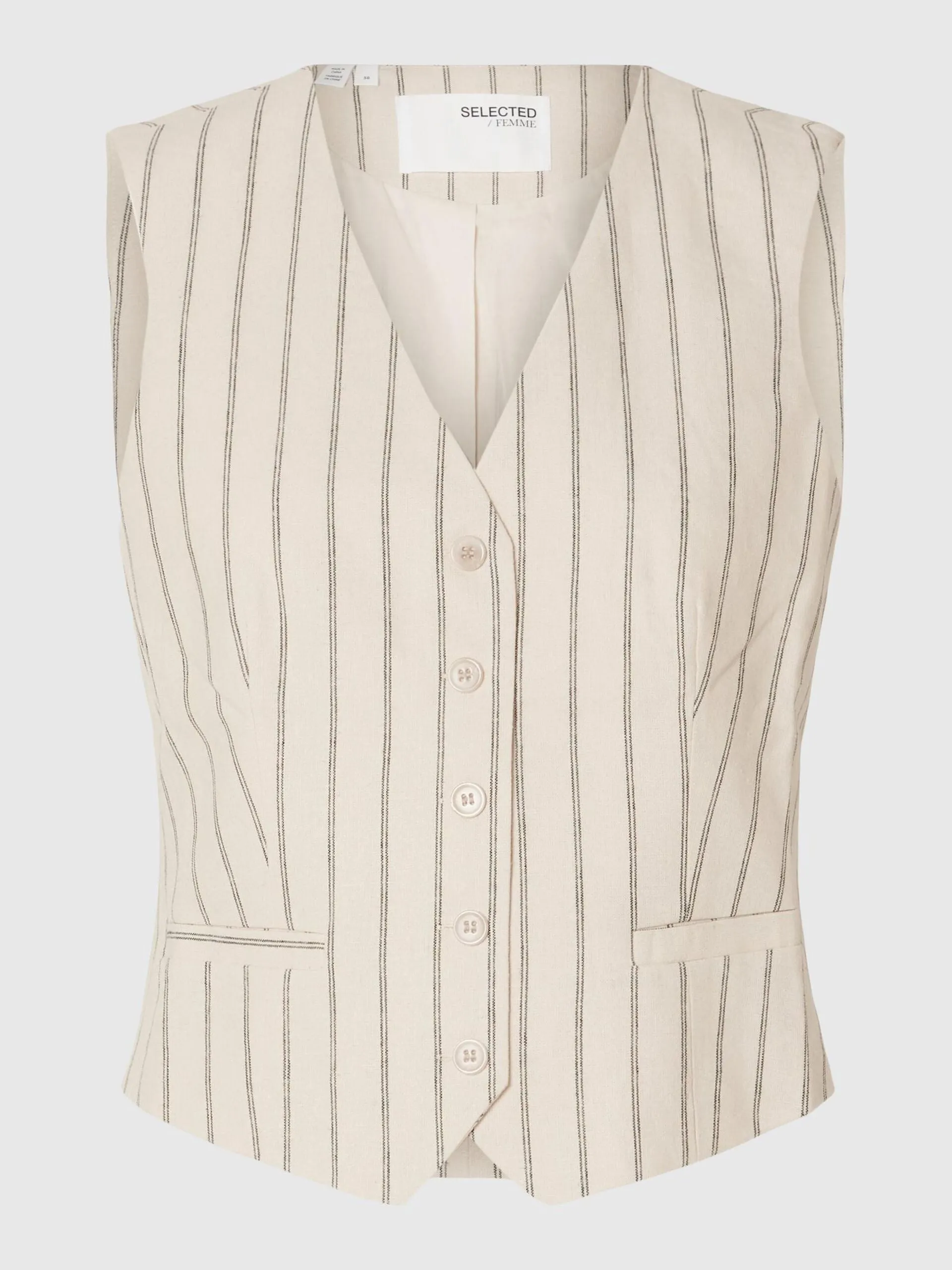 SLF Tania-Hilda Vest in Pin Stripe Sandshell