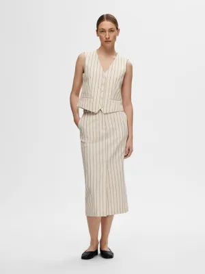 SLF Tania-Hilda Vest in Pin Stripe Sandshell