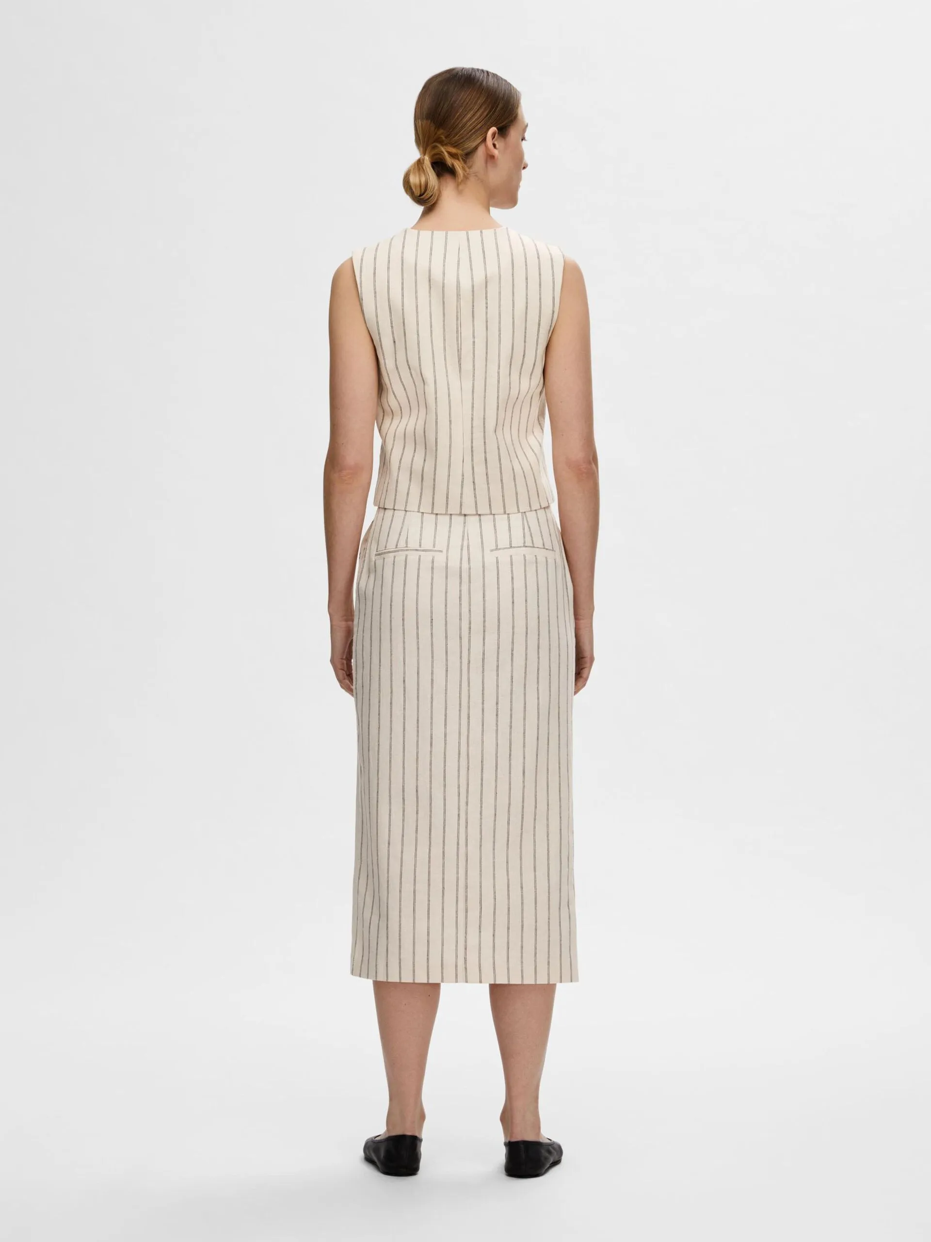 SLF Tania-Hilda Vest in Pin Stripe Sandshell