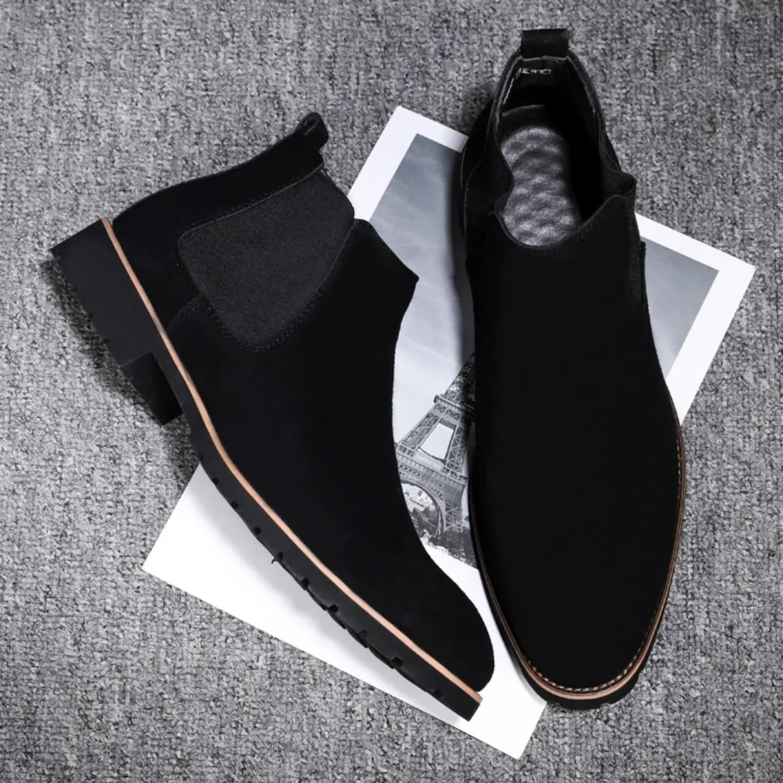 Solveth - Stevige Chelsea Boots Heren met Profielzool en Elastische Zijkanten