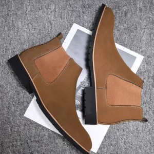 Solveth - Stevige Chelsea Boots Heren met Profielzool en Elastische Zijkanten
