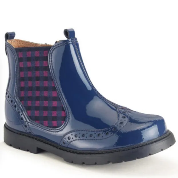 Start rite Chelsea French navy patent check