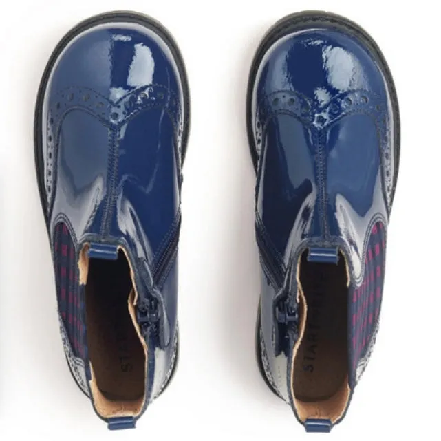 Start rite Chelsea French navy patent check