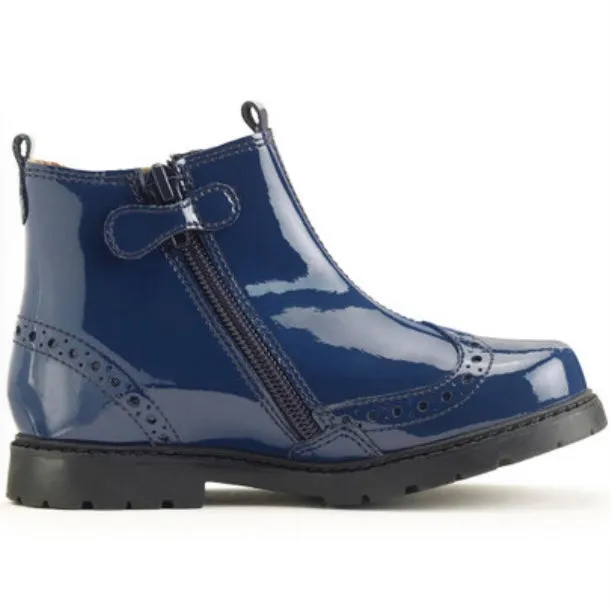 Start rite Chelsea French navy patent check