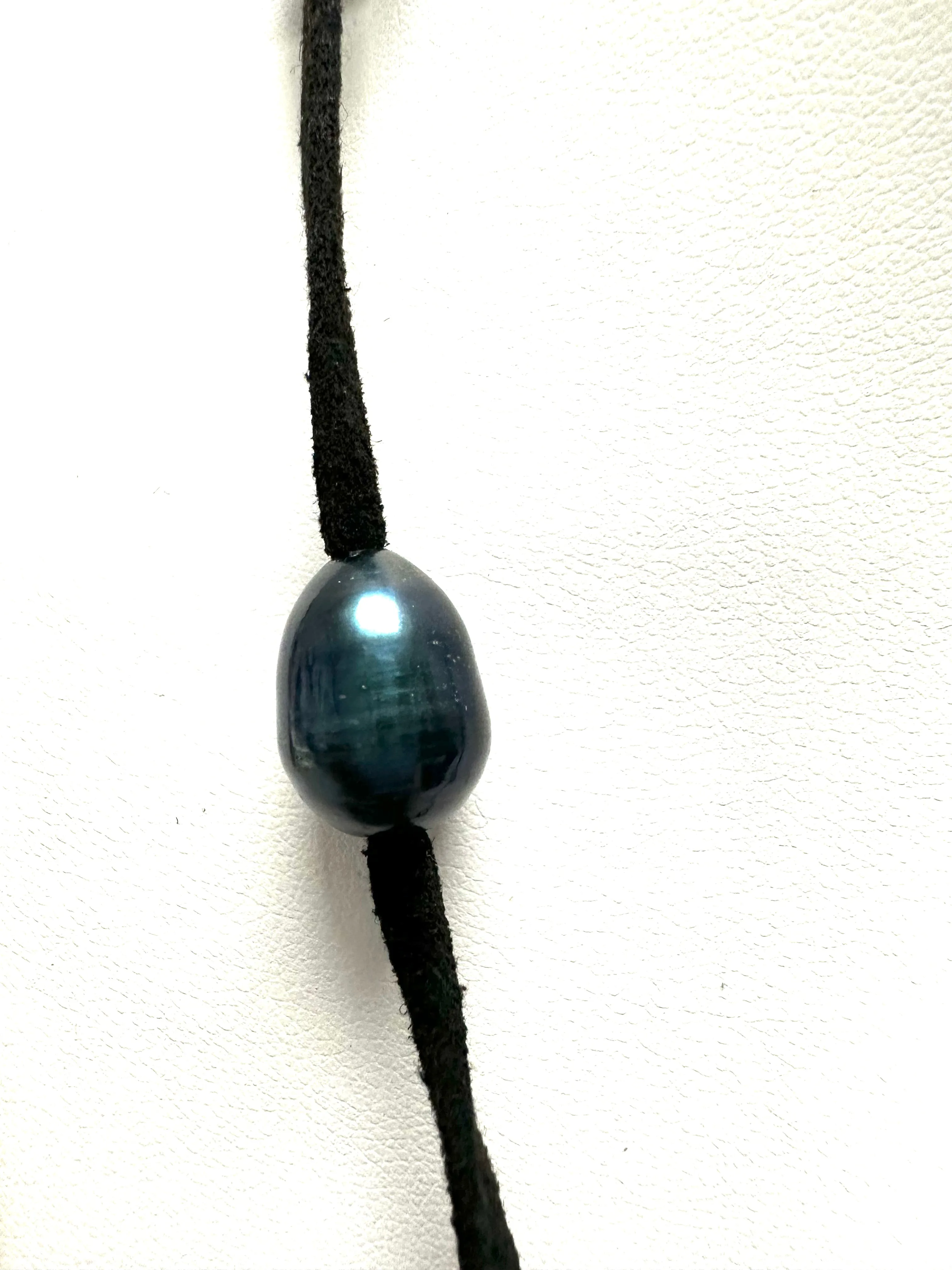 Suede and Pearl Necklace