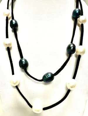 Suede and Pearl Necklace