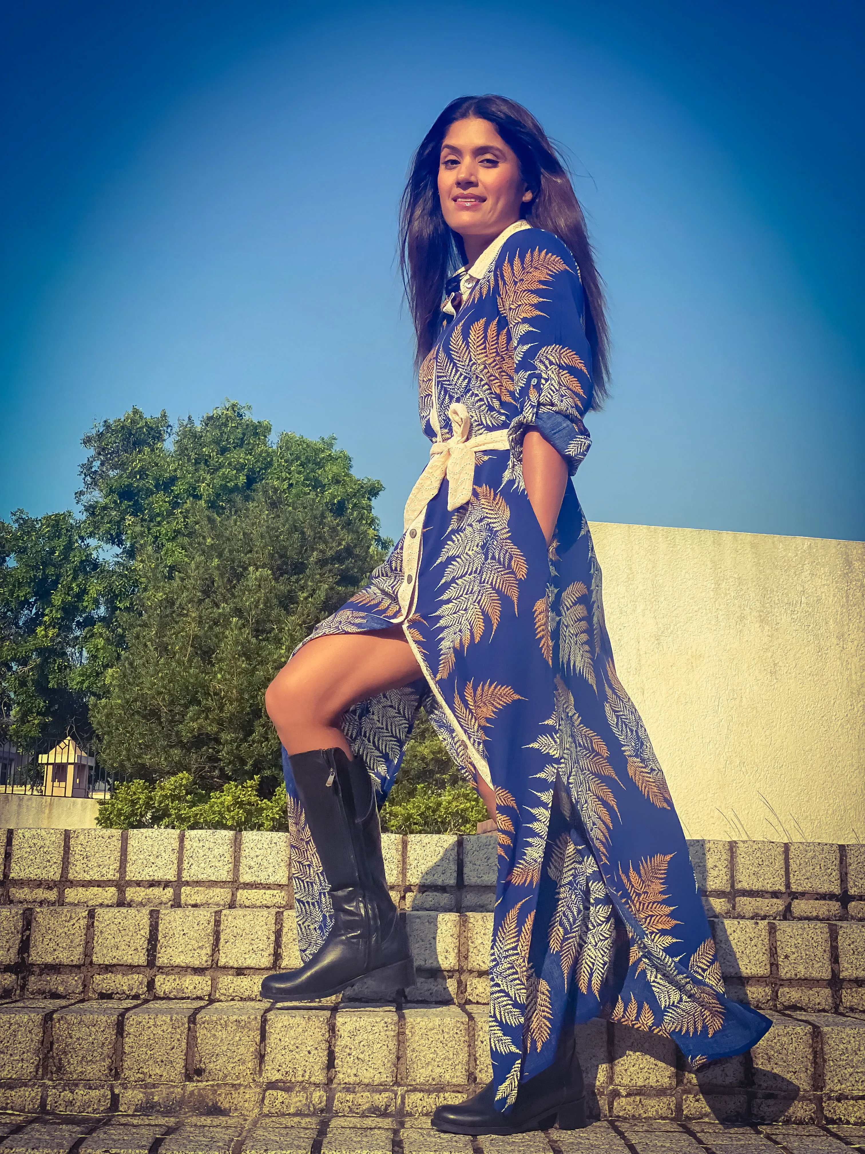 Tropical shirt dress (Long Full sleeves)